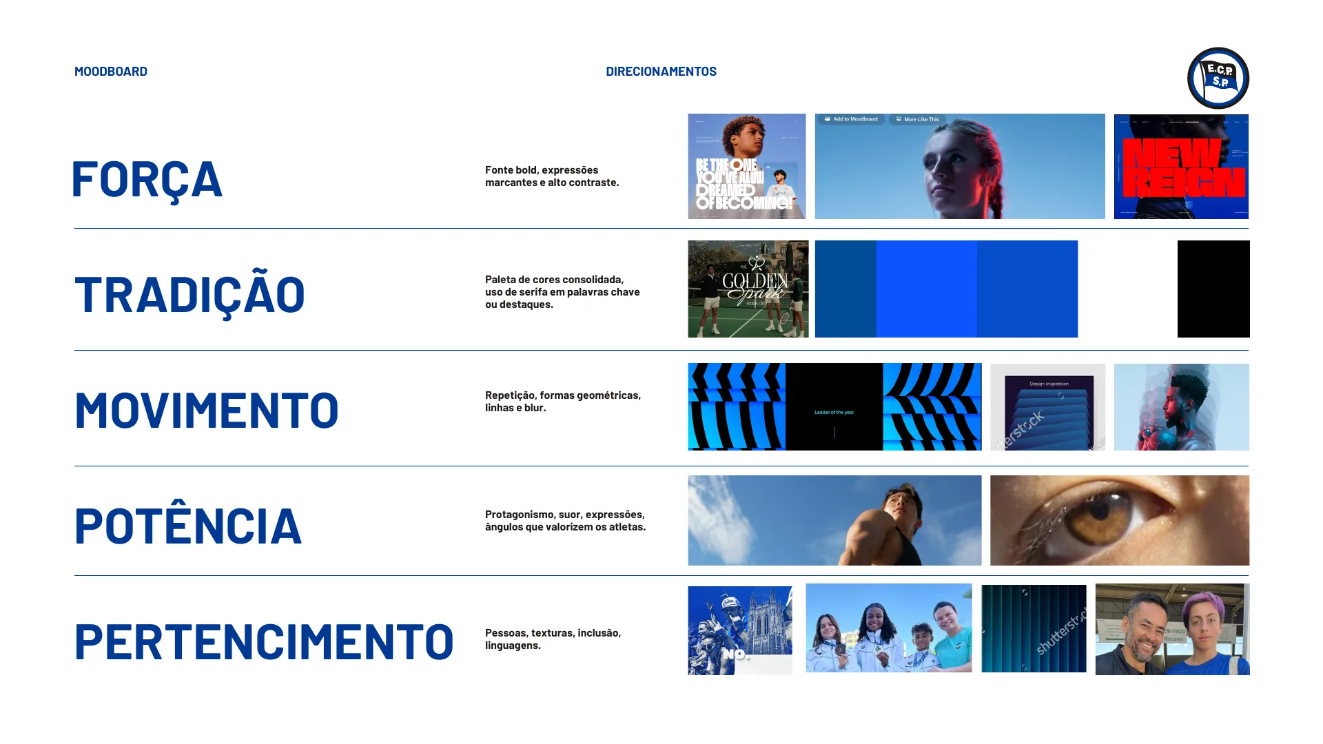 A Força de Ser Pinheiros (Esporte Clube Pinheiros) — Direção de arte